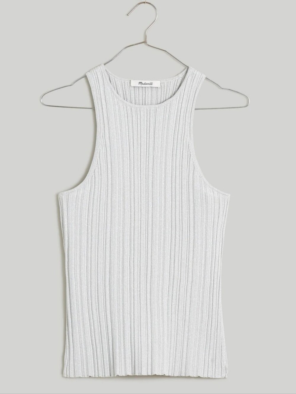 Madewell The Signature Shimmer Knit Cutaway Sweater Tank